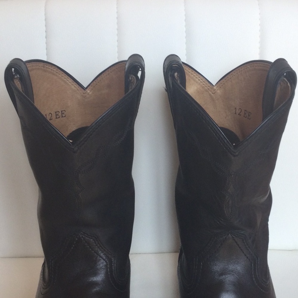 EUC Mens EE12 Black 35501 Heritage Roper Ariat Western Cowboy Boots - Picture 5 of 16